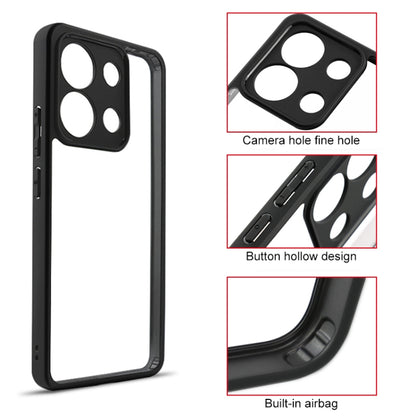 For Xiaomi Redmi Note 13 4G Frosted TPU + Transparent PC Phone Case(Black) - Xiaomi Cases by buy2fix | Online Shopping UK | buy2fix