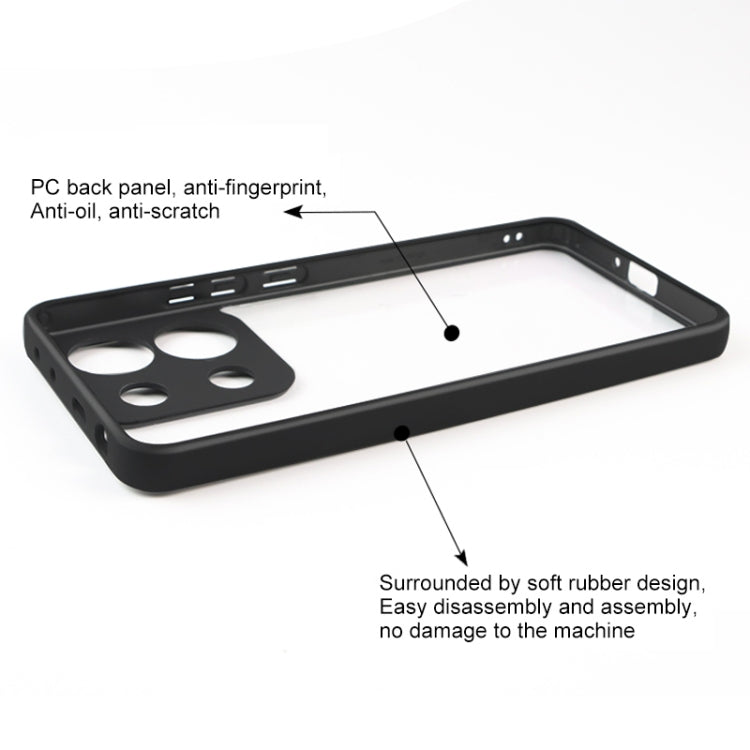 For Xiaomi Redmi Note 13 4G Frosted TPU + Transparent PC Phone Case(Black) - Xiaomi Cases by buy2fix | Online Shopping UK | buy2fix