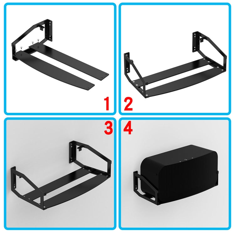 For Sonos Five Smart Speaker Wall-mounted Metal Bracket Hanger(Black) - Speaker Bracket by buy2fix | Online Shopping UK | buy2fix