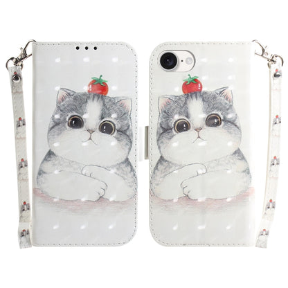 For iPhone 16e 3D Colored Horizontal Flip Leather Phone Case(Cute Cat) by buy2fix