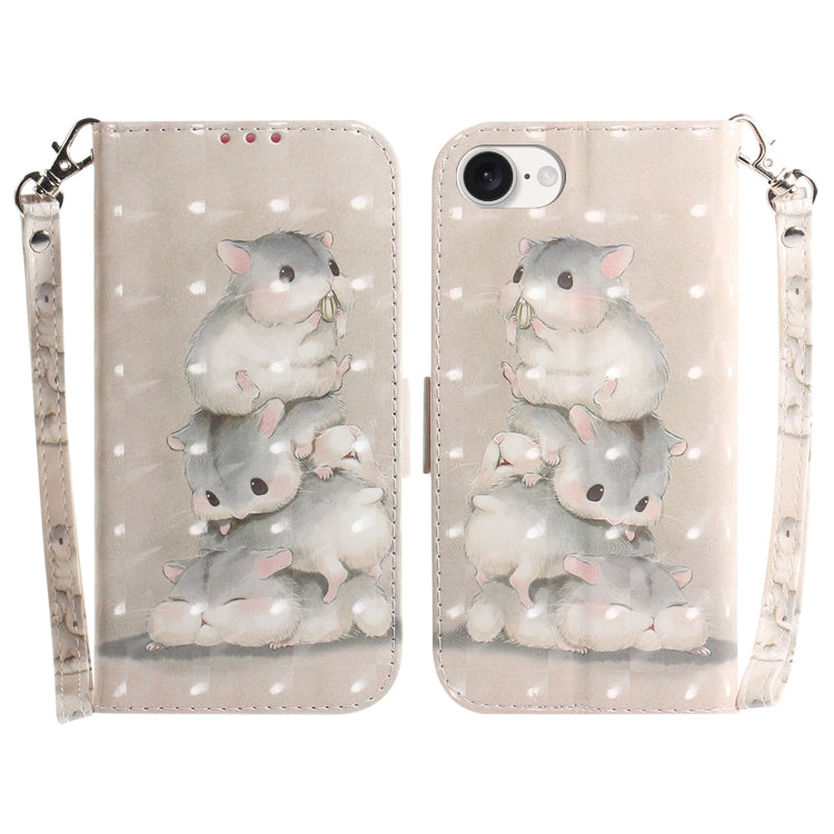 For iPhone 16e 3D Colored Horizontal Flip Leather Phone Case(Squirrels) by buy2fix