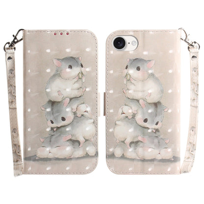 For iPhone 16e 3D Colored Horizontal Flip Leather Phone Case(Squirrels) by buy2fix