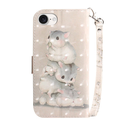 For iPhone 16e 3D Colored Horizontal Flip Leather Phone Case(Squirrels) by buy2fix
