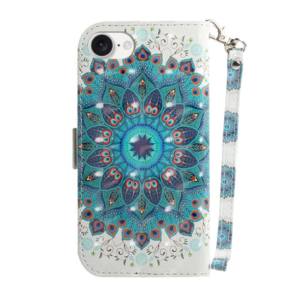 For iPhone 16e 3D Colored Horizontal Flip Leather Phone Case(Peacock Wreath) by buy2fix