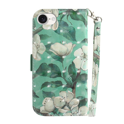 For iPhone 16e 3D Colored Horizontal Flip Leather Phone Case(Watercolor Flower) by buy2fix