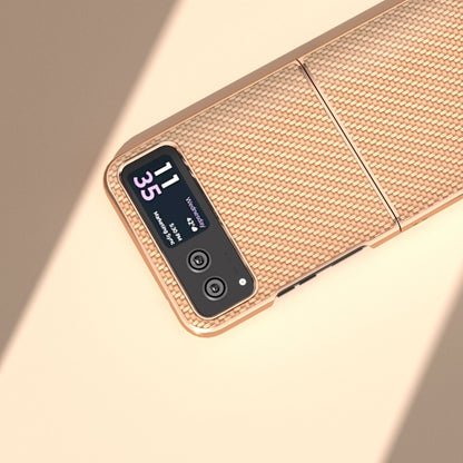 For Motorola Razr 40 Nano Electroplating Carbon Fiber Texture Phone Case(Gold) by buy2fix