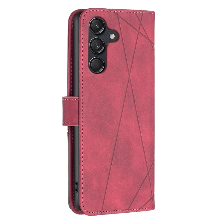 For Samsung Galaxy M55 Magnetic Buckle Rhombus Texture Leather Phone Case(Red) by buy2fix