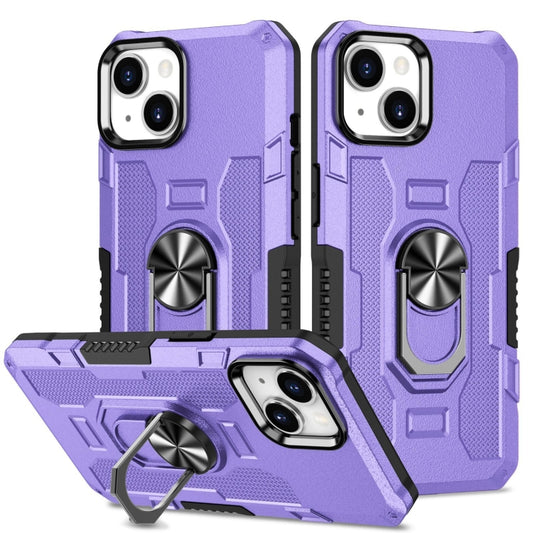 For iPhone 15 Plus Ring Holder Armor Hybrid Phone Case(Purple) - iPhone 15 Plus Cases by buy2fix | Online Shopping UK | buy2fix