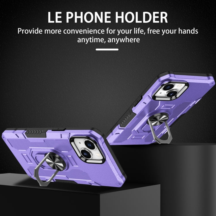 For iPhone 15 Plus Ring Holder Armor Hybrid Phone Case(Purple) - iPhone 15 Plus Cases by buy2fix | Online Shopping UK | buy2fix