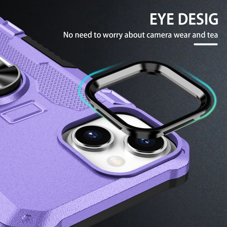 For iPhone 15 Plus Ring Holder Armor Hybrid Phone Case(Purple) - iPhone 15 Plus Cases by buy2fix | Online Shopping UK | buy2fix