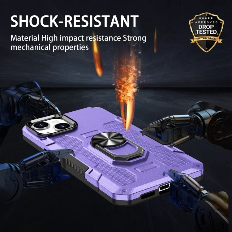 For iPhone 15 Plus Ring Holder Armor Hybrid Phone Case(Purple) - iPhone 15 Plus Cases by buy2fix | Online Shopping UK | buy2fix
