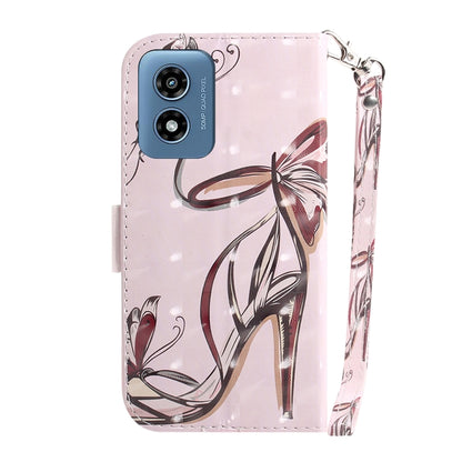 For Motorola Moto G Play 4G 2024 3D Colored Flip Leather Phone Case(Butterfly High-heeled) by buy2fix