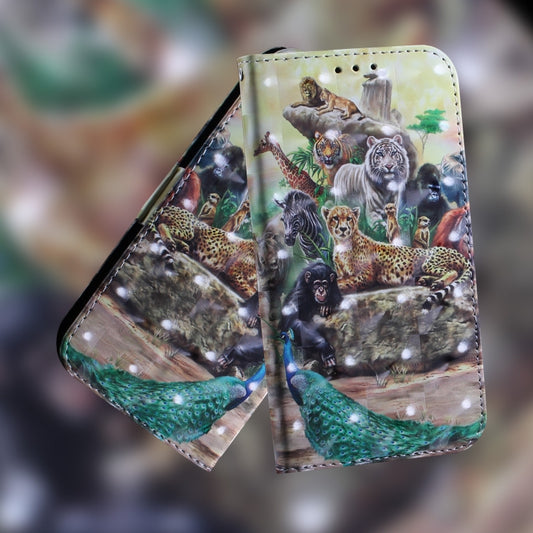 For Motorola Moto G Play 4G 2024 3D Colored Flip Leather Phone Case(Zoo) by buy2fix