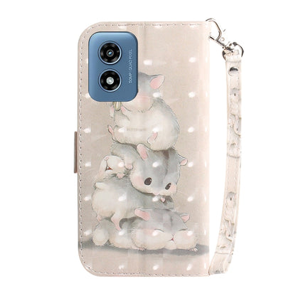 For Motorola Moto G Play 4G 2024 3D Colored Flip Leather Phone Case(Squirrels) by buy2fix
