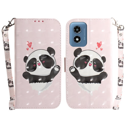 For Motorola Moto G Play 4G 2024 3D Colored Flip Leather Phone Case(Heart Panda) by buy2fix
