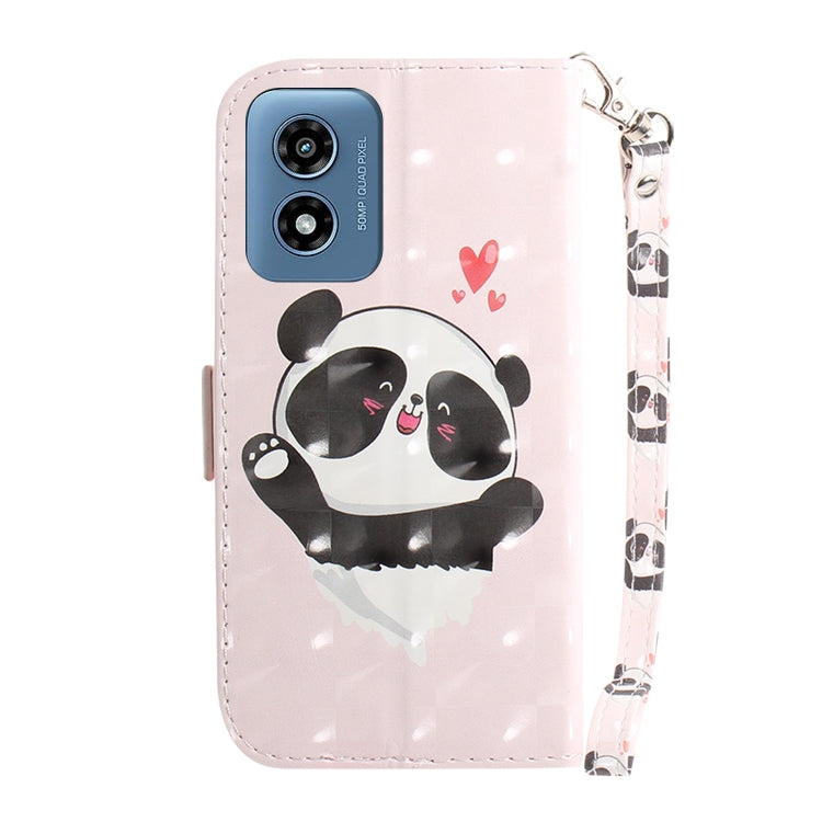 For Motorola Moto G Play 4G 2024 3D Colored Flip Leather Phone Case(Heart Panda) by buy2fix