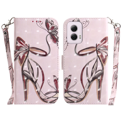 For Motorola Moto G Power 5G 2024 3D Colored Flip Leather Phone Case(Butterfly High-heeled) by buy2fix
