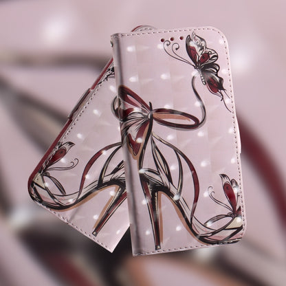 For Motorola Moto G Power 5G 2024 3D Colored Flip Leather Phone Case(Butterfly High-heeled) by buy2fix