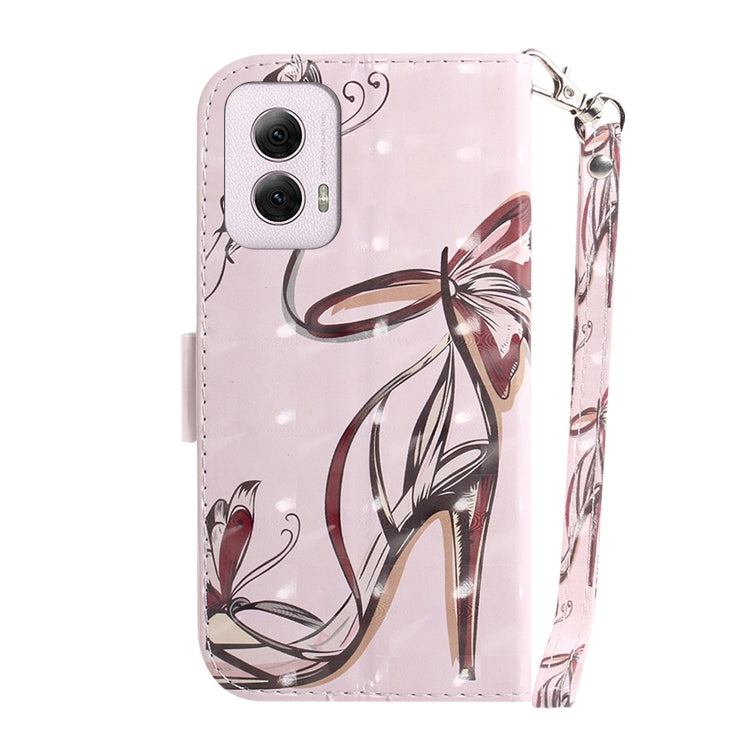 For Motorola Moto G Power 5G 2024 3D Colored Flip Leather Phone Case(Butterfly High-heeled) by buy2fix