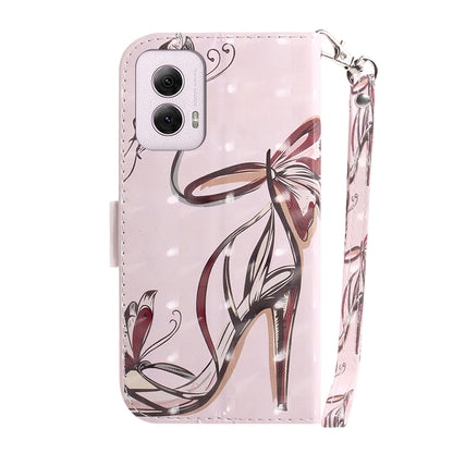 For Motorola Moto G Power 5G 2024 3D Colored Flip Leather Phone Case(Butterfly High-heeled) by buy2fix
