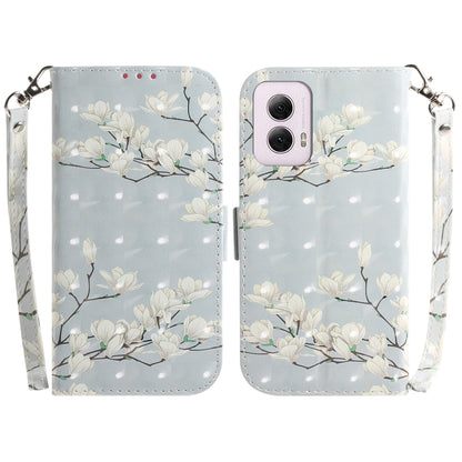 For Motorola Moto G Power 5G 2024 3D Colored Flip Leather Phone Case(Magnolia) by buy2fix