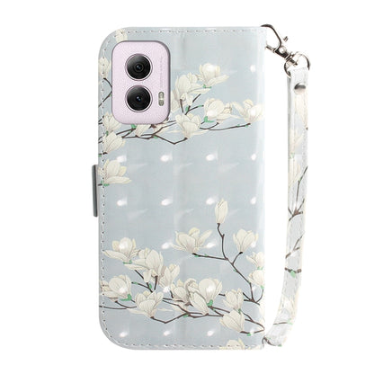 For Motorola Moto G Power 5G 2024 3D Colored Flip Leather Phone Case(Magnolia) by buy2fix