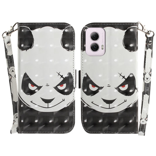 For Motorola Moto G Power 5G 2024 3D Colored Flip Leather Phone Case(Angry Bear) by buy2fix