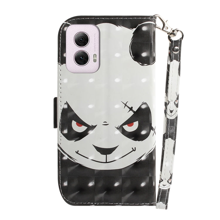 For Motorola Moto G Power 5G 2024 3D Colored Flip Leather Phone Case(Angry Bear) by buy2fix