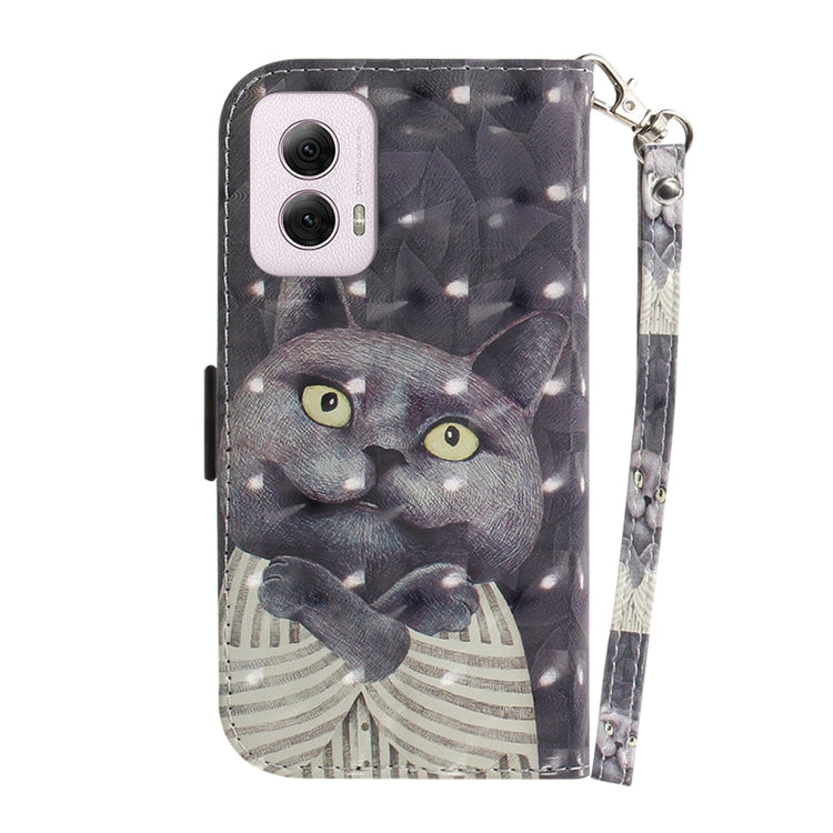 For Motorola Moto G Power 5G 2024 3D Colored Flip Leather Phone Case(Hug Cat) by buy2fix