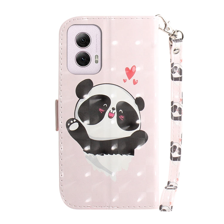 For Motorola Moto G Power 5G 2024 3D Colored Flip Leather Phone Case(Heart Panda) by buy2fix