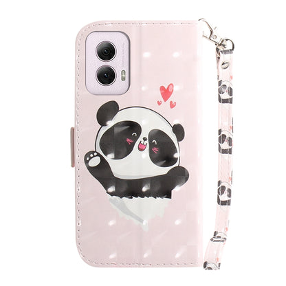 For Motorola Moto G Power 5G 2024 3D Colored Flip Leather Phone Case(Heart Panda) by buy2fix