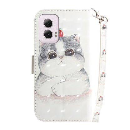 For Motorola Moto G Power 5G 2024 3D Colored Flip Leather Phone Case(Cute Cat) by buy2fix