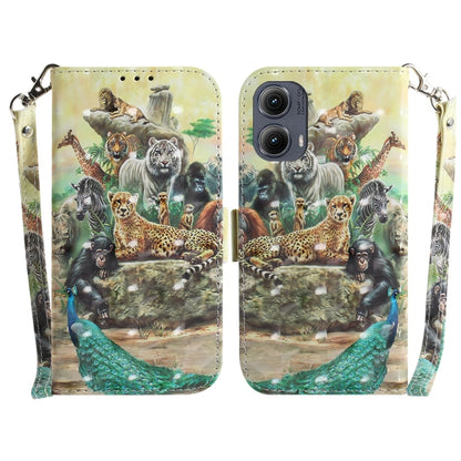 For Motorola Edge 2024 3D Colored Flip Leather Phone Case(Zoo) by buy2fix