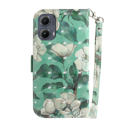 For Motorola Edge 2024 3D Colored Flip Leather Phone Case(Watercolor Flower) by buy2fix