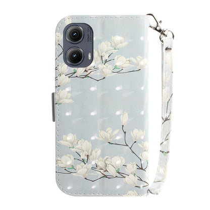 For Motorola Edge 2024 3D Colored Flip Leather Phone Case(Magnolia) by buy2fix