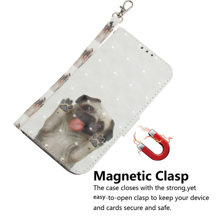 For Motorola Edge 2024 3D Colored Flip Leather Phone Case(Pug) by buy2fix