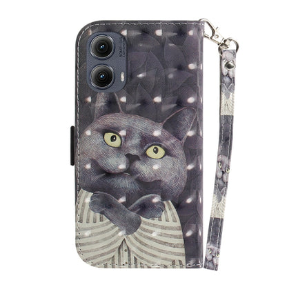 For Motorola Edge 2024 3D Colored Flip Leather Phone Case(Hug Cat) by buy2fix