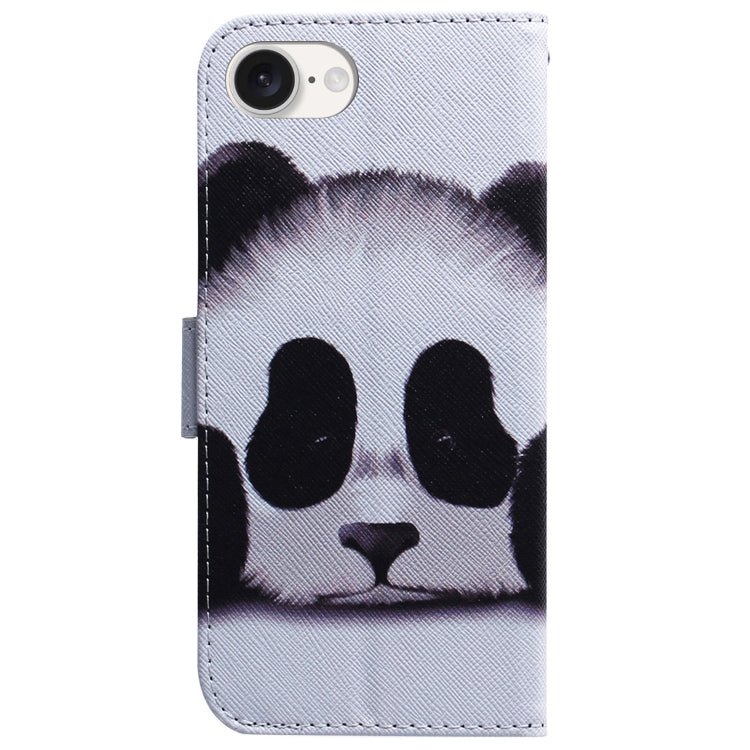 For iPhone 16e Coloured Drawing Flip Leather Phone Case(Panda) by buy2fix