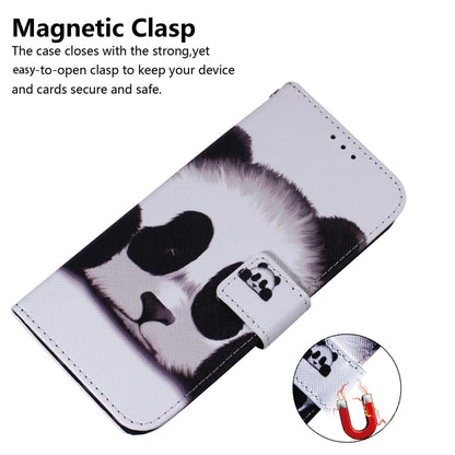 For iPhone 16e Coloured Drawing Flip Leather Phone Case(Panda) by buy2fix