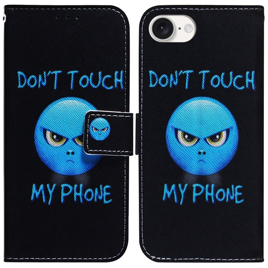 For iPhone 16e Coloured Drawing Flip Leather Phone Case(Anger) by buy2fix