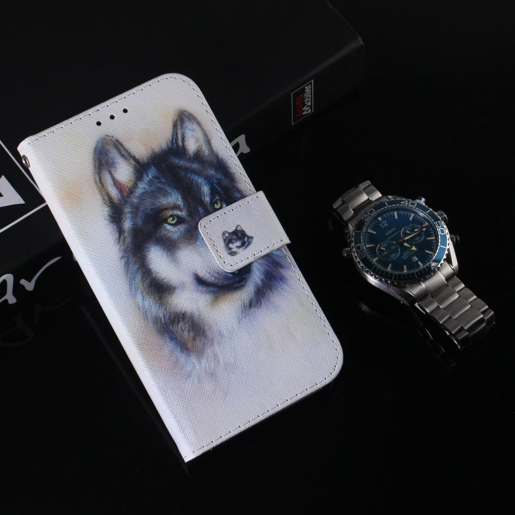For iPhone 16 Pro Max Coloured Drawing Flip Leather Phone Case(White Wolf) by buy2fix