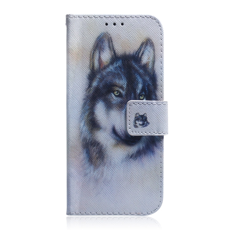 For iPhone 16 Pro Max Coloured Drawing Flip Leather Phone Case(White Wolf) by buy2fix