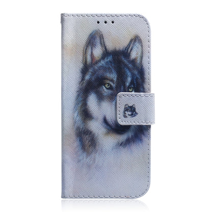 For iPhone 16 Pro Max Coloured Drawing Flip Leather Phone Case(White Wolf) by buy2fix