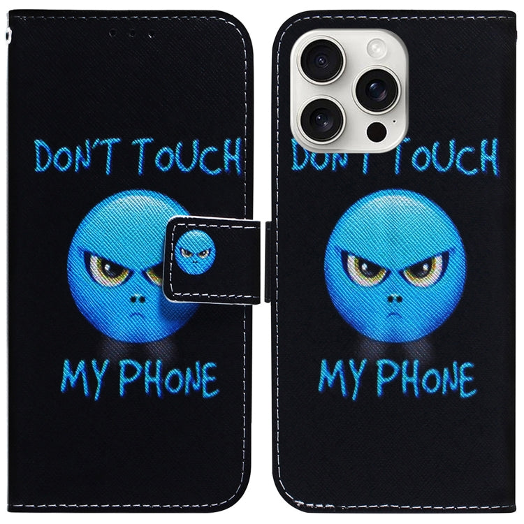 For iPhone 16 Pro Max Coloured Drawing Flip Leather Phone Case(Anger) by buy2fix