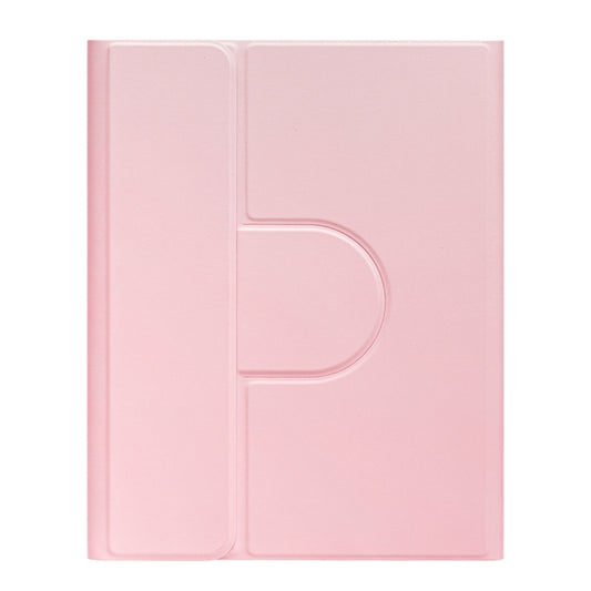For iPad 10.2 2021 / Air 2019 Square Button 360 Degree Rotatable Bluetooth Keyboard Leather Case with Touchpad(Pink) - Universal by buy2fix | Online Shopping UK | buy2fix