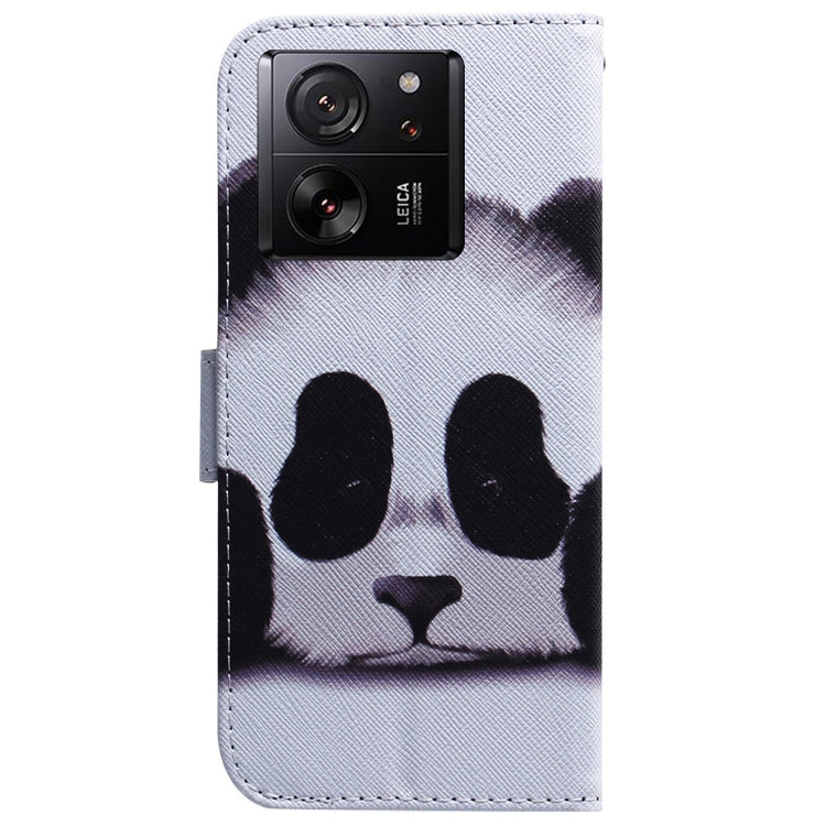 For Xiaomi 13T / 13T Pro / Redmi K60 Ultra Coloured Drawing Flip Leather Phone Case(Panda) - Xiaomi Cases by buy2fix | Online Shopping UK | buy2fix