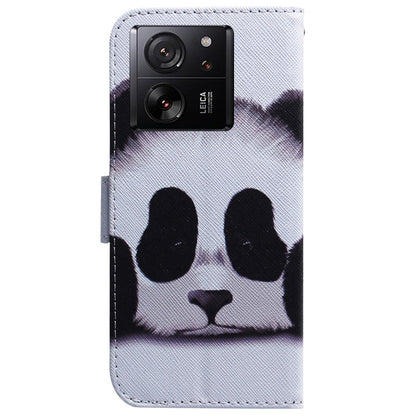 For Xiaomi 13T / 13T Pro / Redmi K60 Ultra Coloured Drawing Flip Leather Phone Case(Panda) - Xiaomi Cases by buy2fix | Online Shopping UK | buy2fix