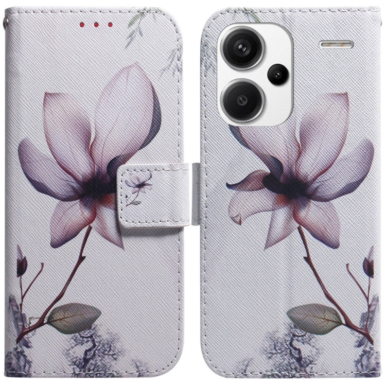 For Xiaomi Redmi Note 13 Pro+ 5G Coloured Drawing Flip Leather Phone Case(Magnolia) - Xiaomi Cases by buy2fix | Online Shopping UK | buy2fix