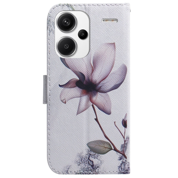 For Xiaomi Redmi Note 13 Pro+ 5G Coloured Drawing Flip Leather Phone Case(Magnolia) - Xiaomi Cases by buy2fix | Online Shopping UK | buy2fix