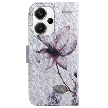 For Xiaomi Redmi Note 13 Pro+ 5G Coloured Drawing Flip Leather Phone Case(Magnolia) - Xiaomi Cases by buy2fix | Online Shopping UK | buy2fix